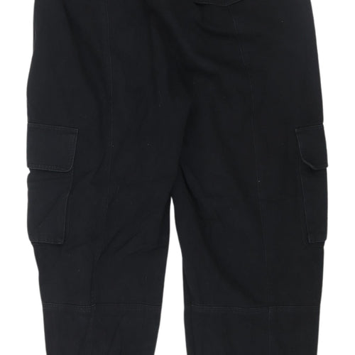 Boohoo Women's Black Cargo Trousers Size 12