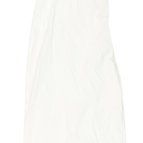 Zara Women's White One Shoulder Sheath Dress, Size 8