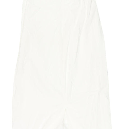 Zara Women's White One Shoulder Sheath Dress, Size 8