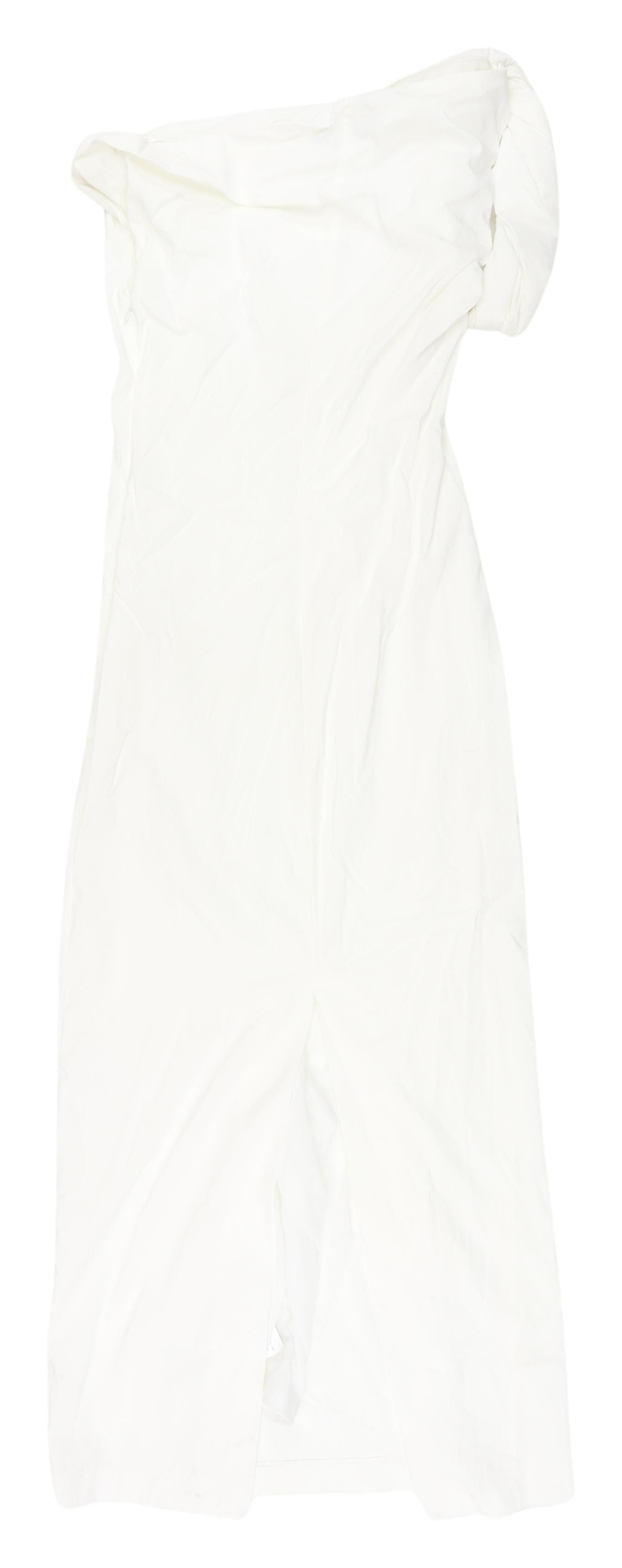 Zara Women's White One Shoulder Sheath Dress, Size 8