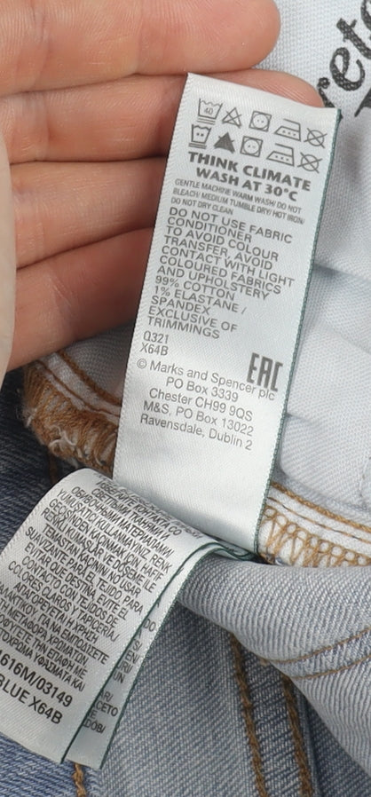 Marks and Spencer Men's Light Blue Straight Jeans L