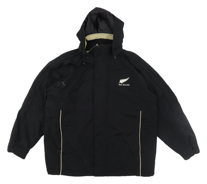 Essentials Men's Black Hooded Parka Jacket Large