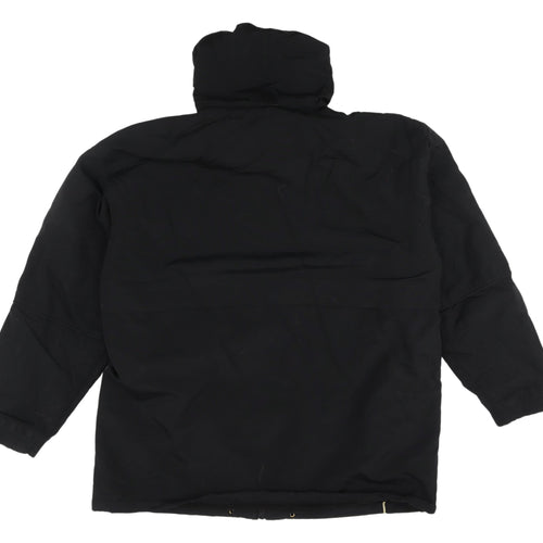 Essentials Men's Black Hooded Parka Jacket Large