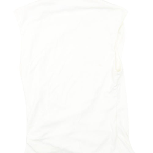 Zara White Sleeveless Cowl Neck Blouse, Size S, Spring/Summer