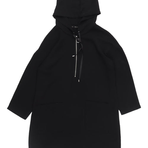 Zara Basic Women's Black Hooded Dress XS