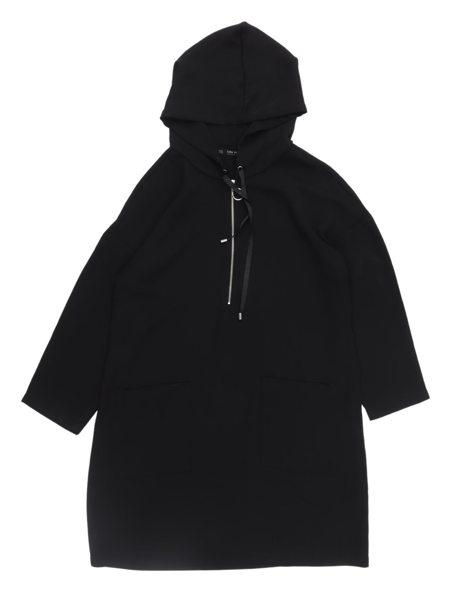 Zara Basic Women's Black Hooded Dress XS