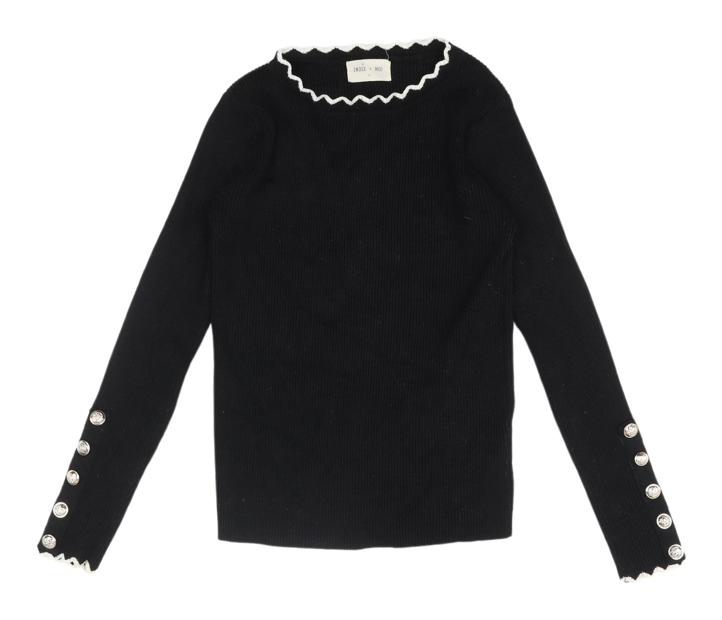 Indie + Moi Women's Black Pullover Jumper S