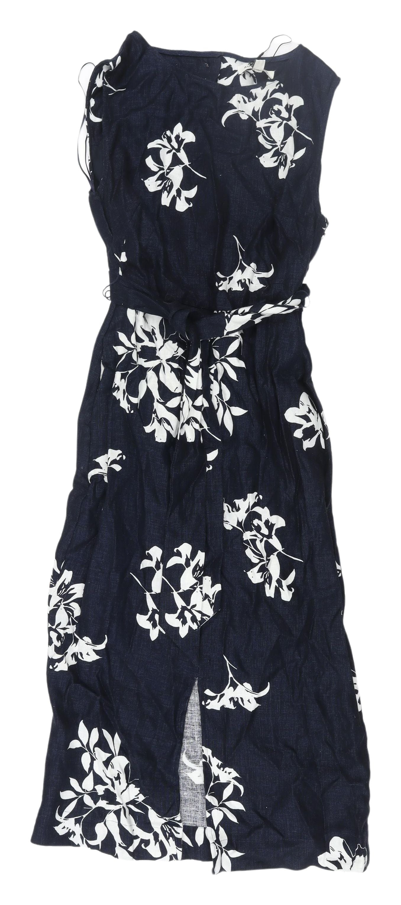 Marks and Spencer Women's Blue Floral Shift Dress Size 6