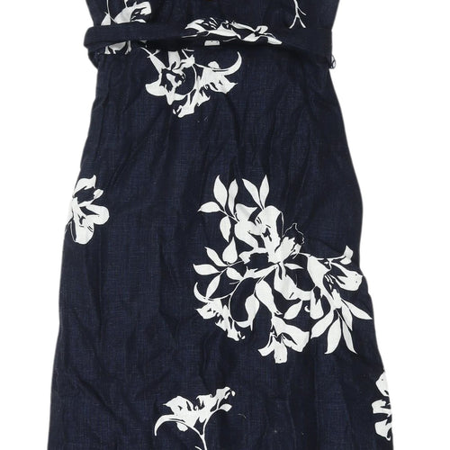 Marks and Spencer Women's Blue Floral Shift Dress Size 6