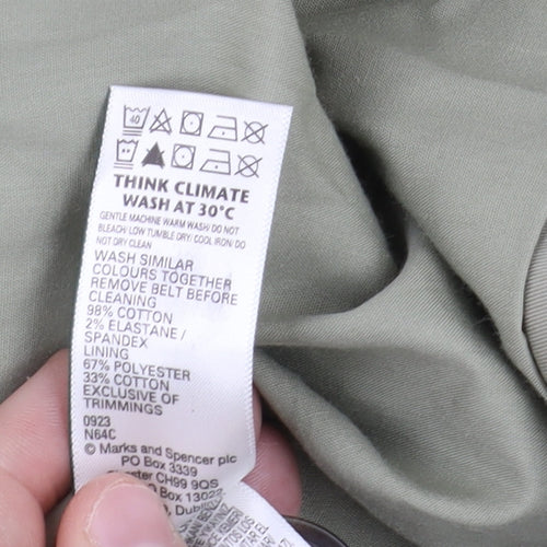 Marks and Spencer Women's Trench Coat Green Size 8