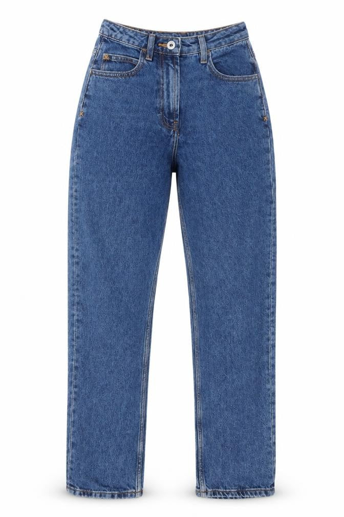 Front view of Collusion Women's Blue Straight Jeans, size 4