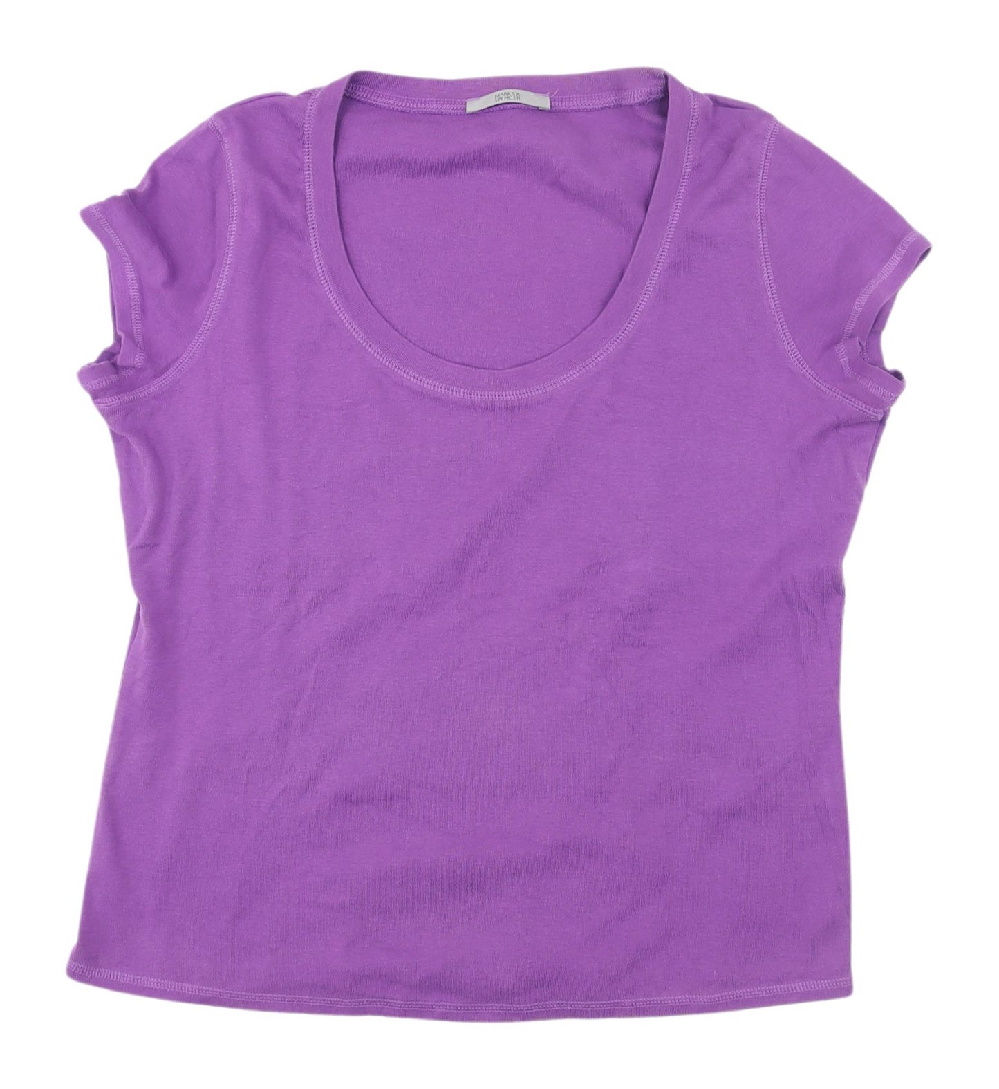 Marks and Spencer Women's Purple T-Shirt Size 18 Basic