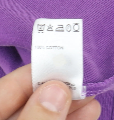 Marks and Spencer Women's Purple T-Shirt Size 18 Basic