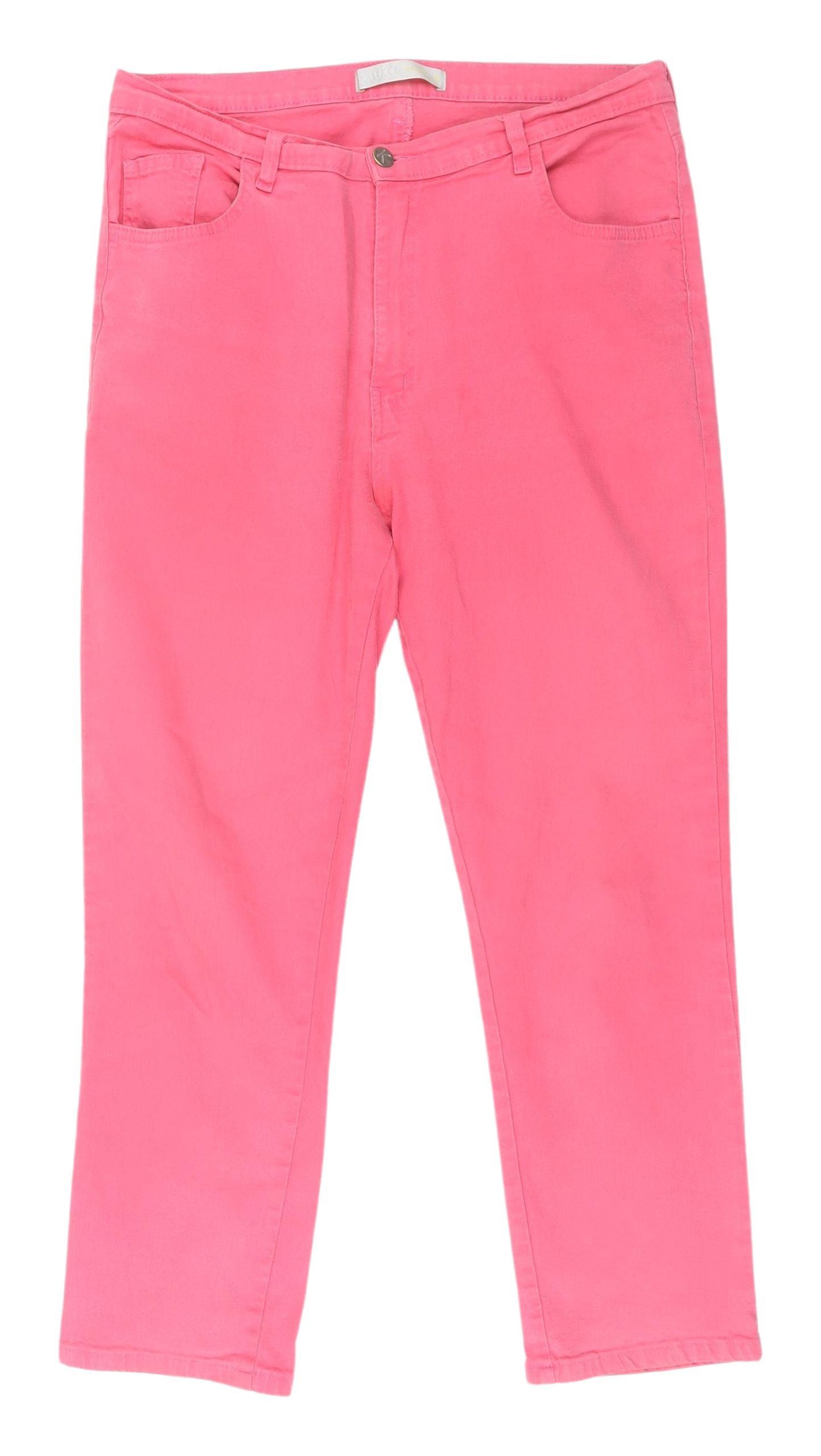 Niko Software Women's Pink Cropped Stretch Jeans - Size 16
