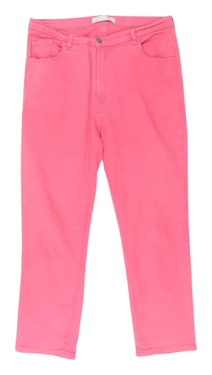 Niko Software Women's Pink Cropped Stretch Jeans - Size 16