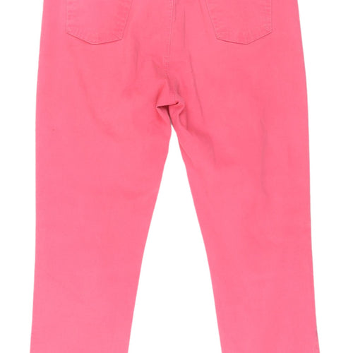 Niko Software Women's Pink Cropped Stretch Jeans - Size 16