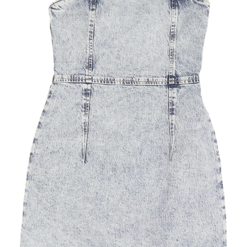 Zara Women's Blue Denim Mini Dress, Size M
