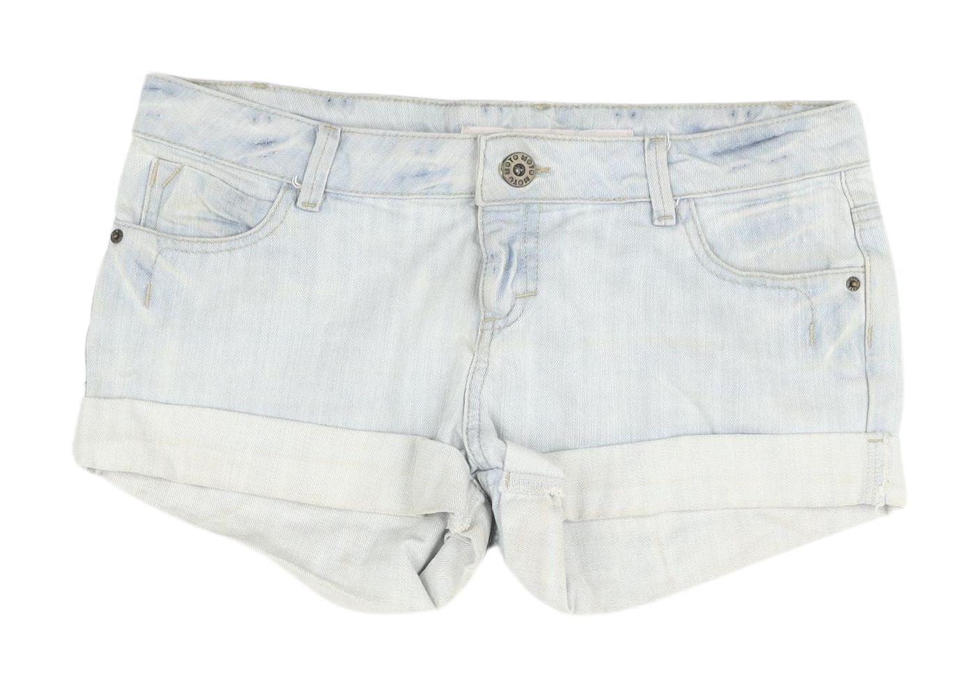 Moto Women's Blue Cut-Off Denim Shorts Size 12