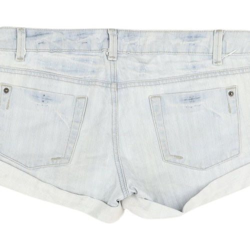 Moto Women's Blue Cut-Off Denim Shorts Size 12