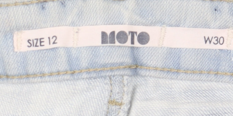 Moto Women's Blue Cut-Off Denim Shorts Size 12