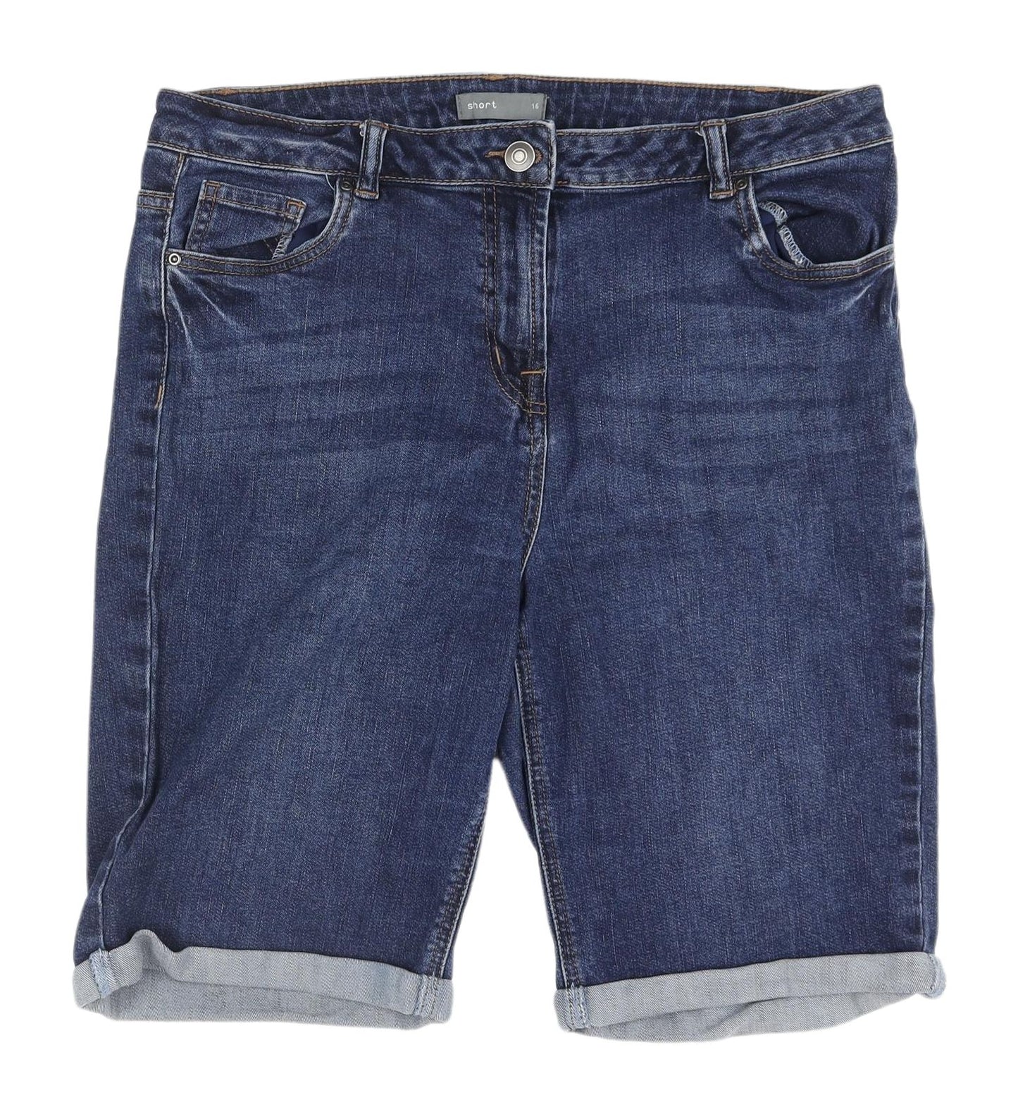 Nutmeg Women's Blue Chino Shorts Size 16