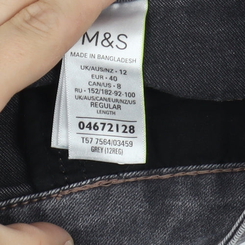 Marks and Spencer Women's Grey Straight Jeans Size 12