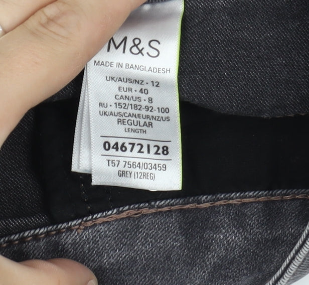 Marks and Spencer Women's Grey Straight Jeans Size 12