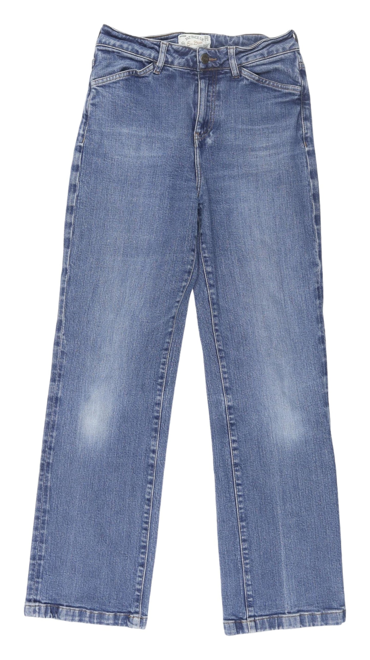 Fat Face Women's Blue Wide-Leg Jeans Size 12L