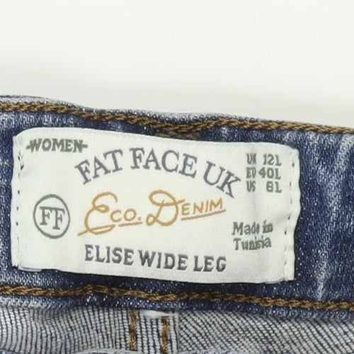 Fat Face Women's Blue Wide-Leg Jeans Size 12L
