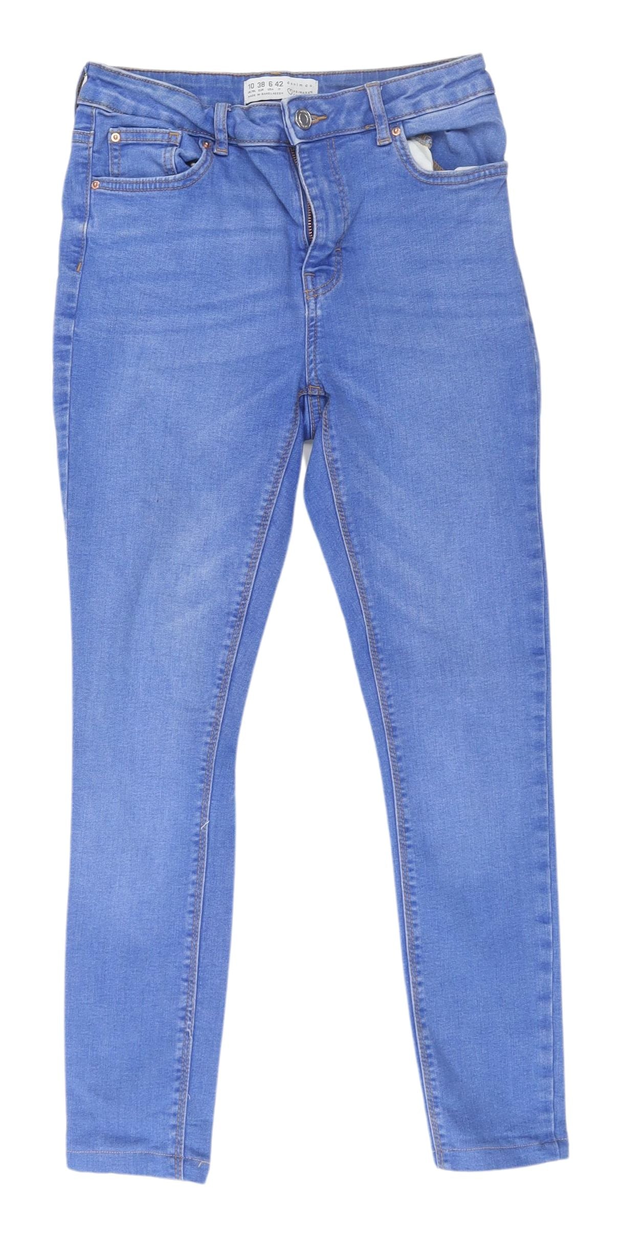 Primark Women's Blue Skinny Jeans Size 10 Regular Stretch