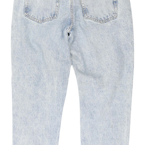 Zara Women's Light Blue Mom Jeans Size 8 Distressed