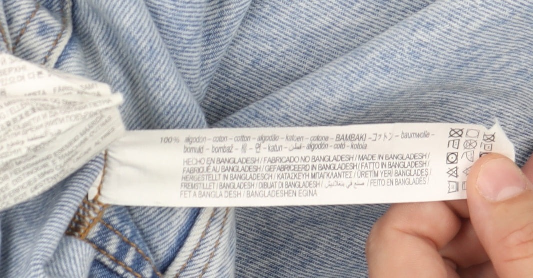 Zara Women's Light Blue Mom Jeans Size 8 Distressed