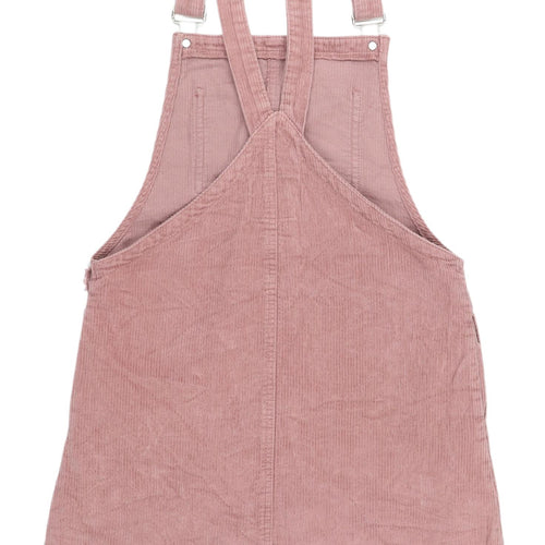 Denim Co Women's Pink Corduroy Pinafore Dress Size 8