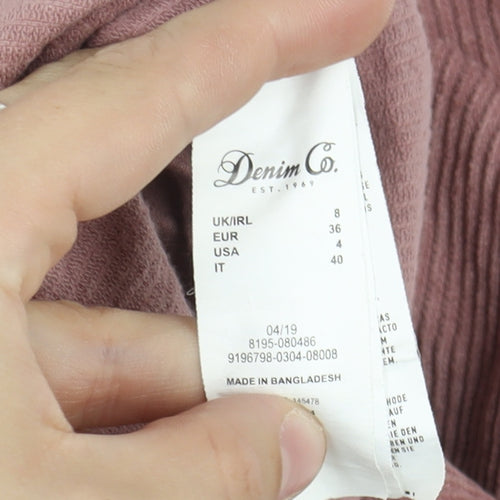 Denim Co Women's Pink Corduroy Pinafore Dress Size 8