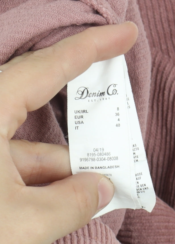 Denim Co Women's Pink Corduroy Pinafore Dress Size 8