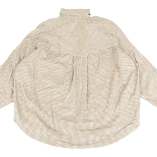 Stradivarius Women's Beige Corduroy Shirt M