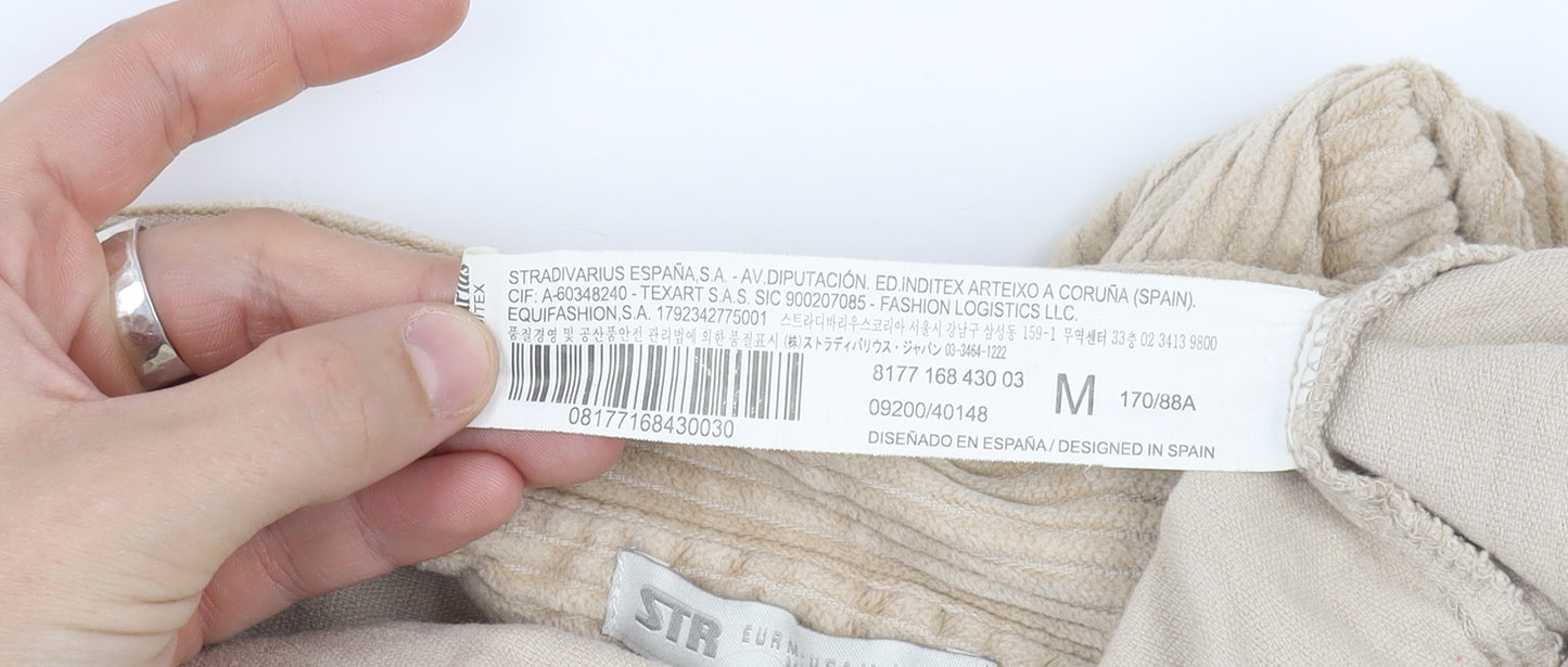 Stradivarius Women's Beige Corduroy Shirt M