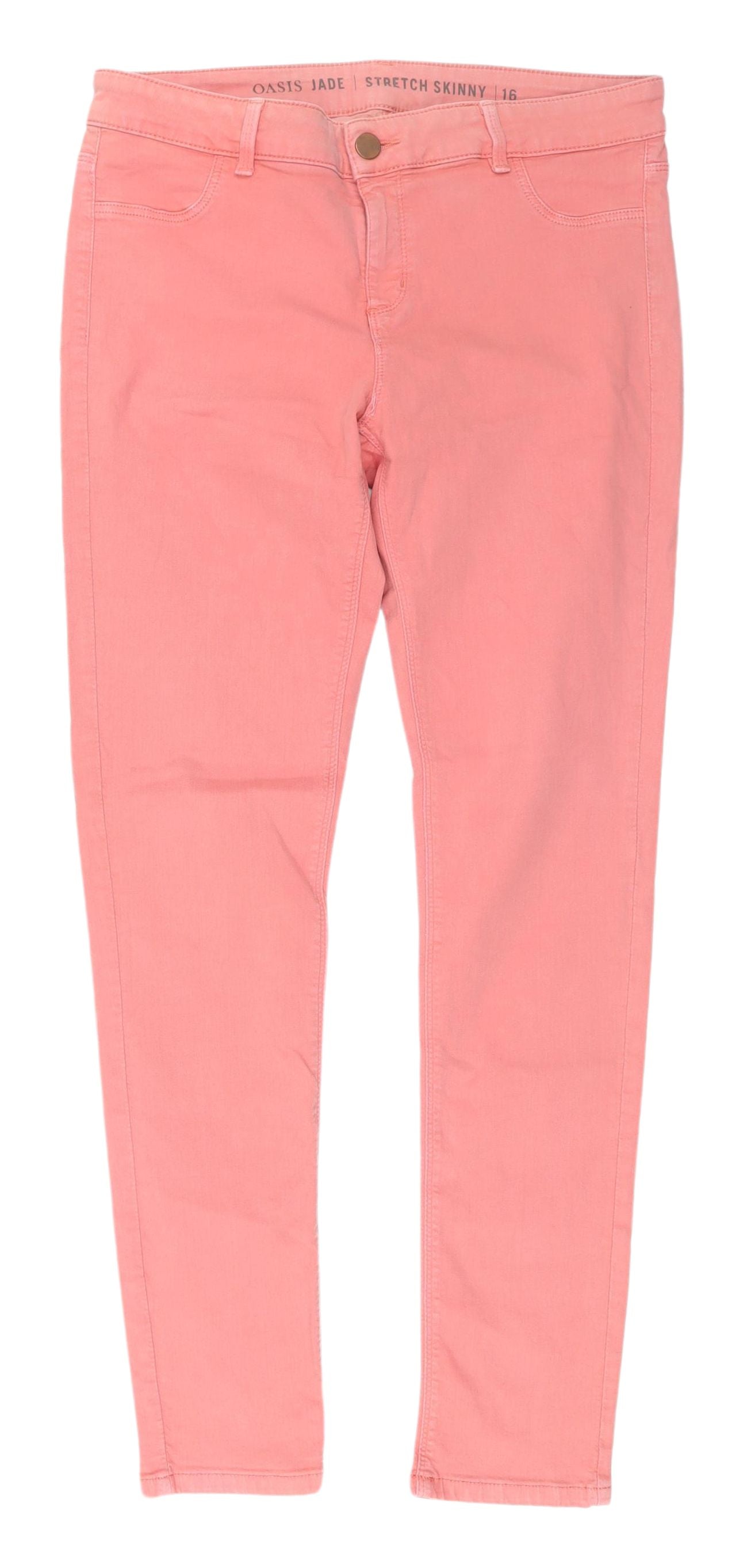 Oasis Women's Pink Skinny Jeans Size 16 Comfortable