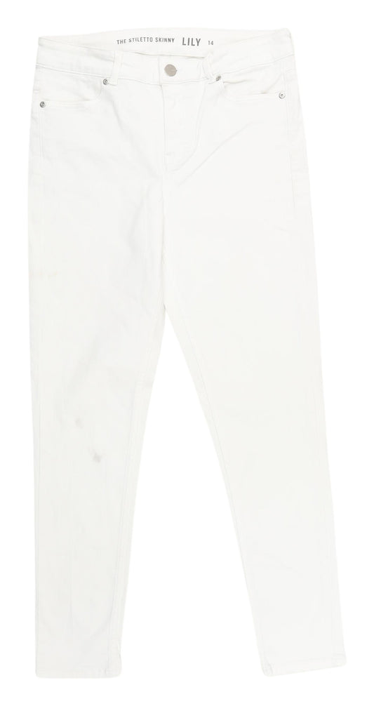 Oasis Women's White Skinny Jeans Size 14 Slim Fit