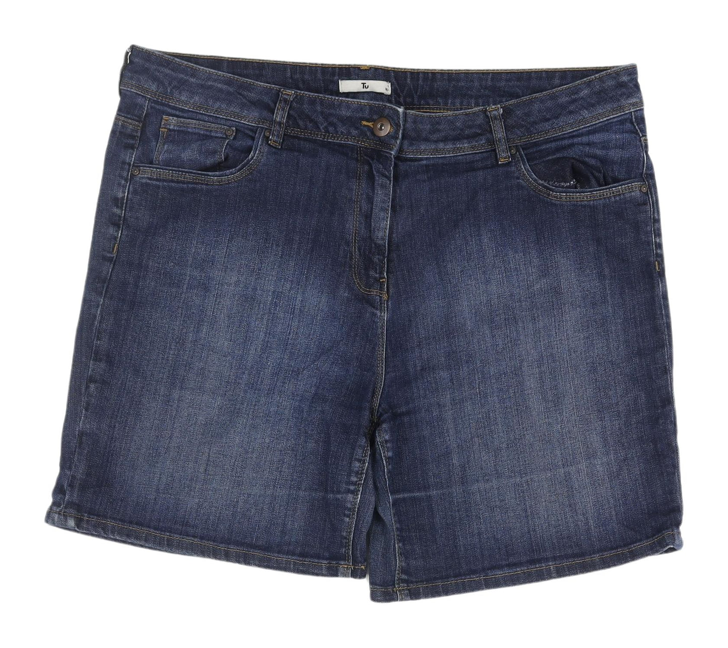 Tu Women's Blue Denim Chino Shorts Size 18