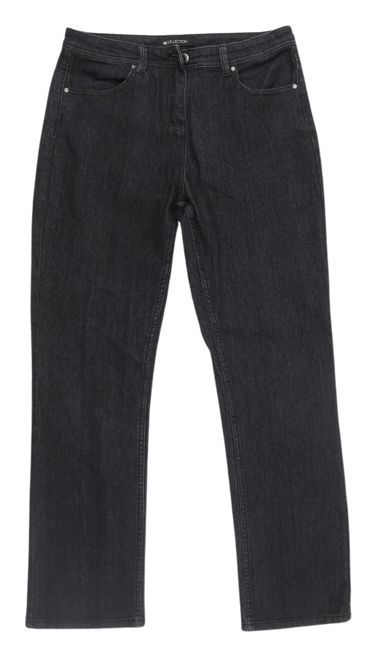 M Collection Women's Black Straight-Leg Jeans Size 12