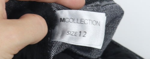 M Collection Women's Black Straight-Leg Jeans Size 12