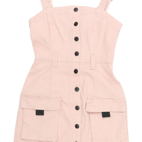 H&M Pink Pinafore Dress, Size 6, Women's Casual Style