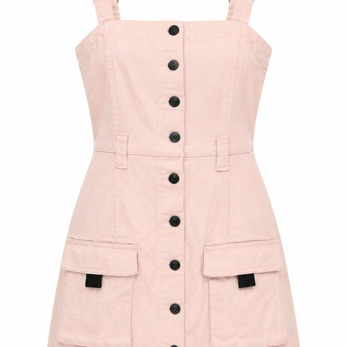 H&M Pink Pinafore Dress, Size 6, Women's Casual Style