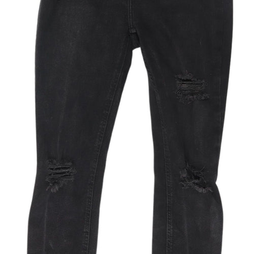 New Look Black Distressed Skinny Jeans, Size 8