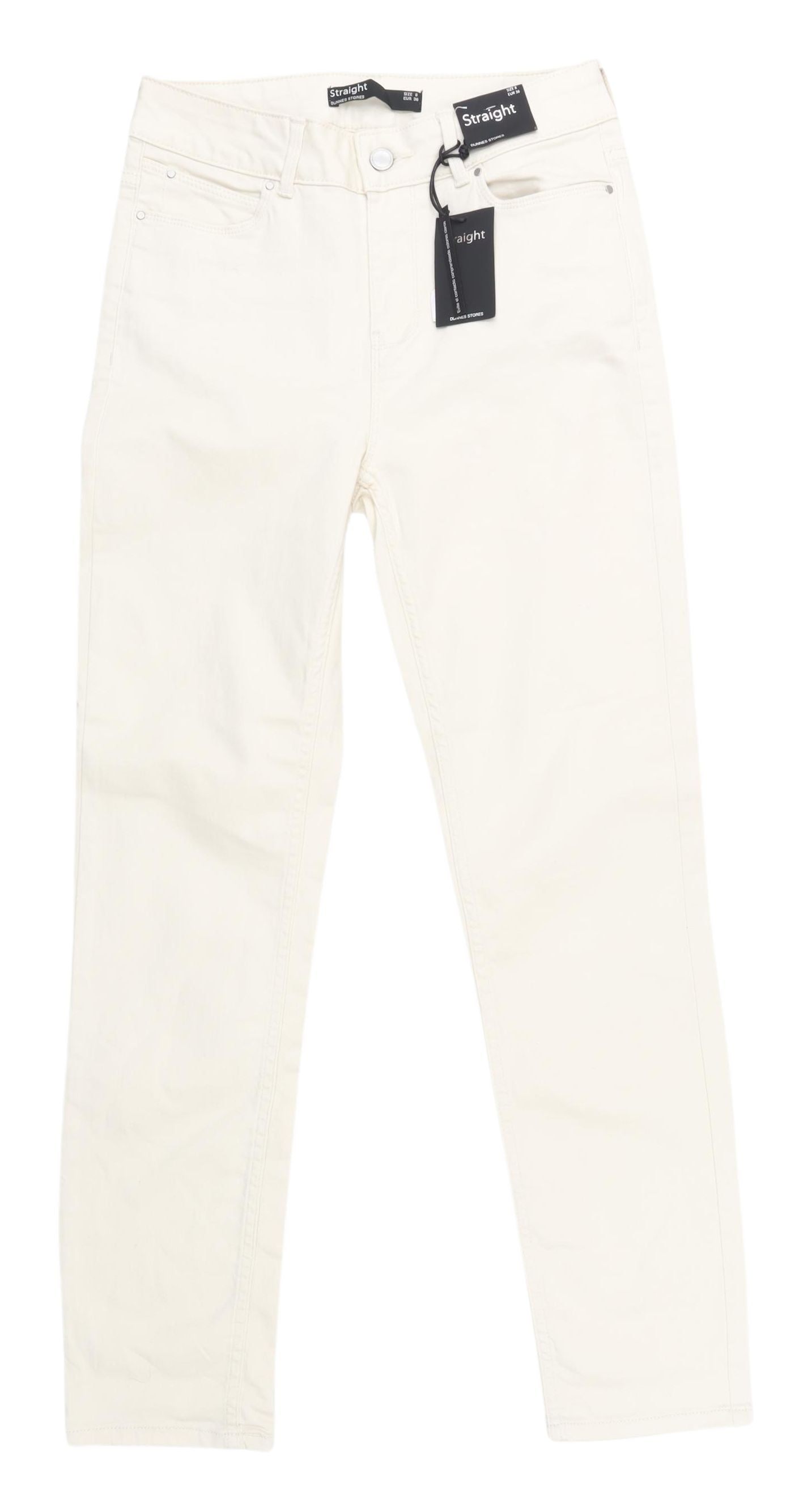 Dunnes Stores Women's Ivory Straight Jeans Size 8