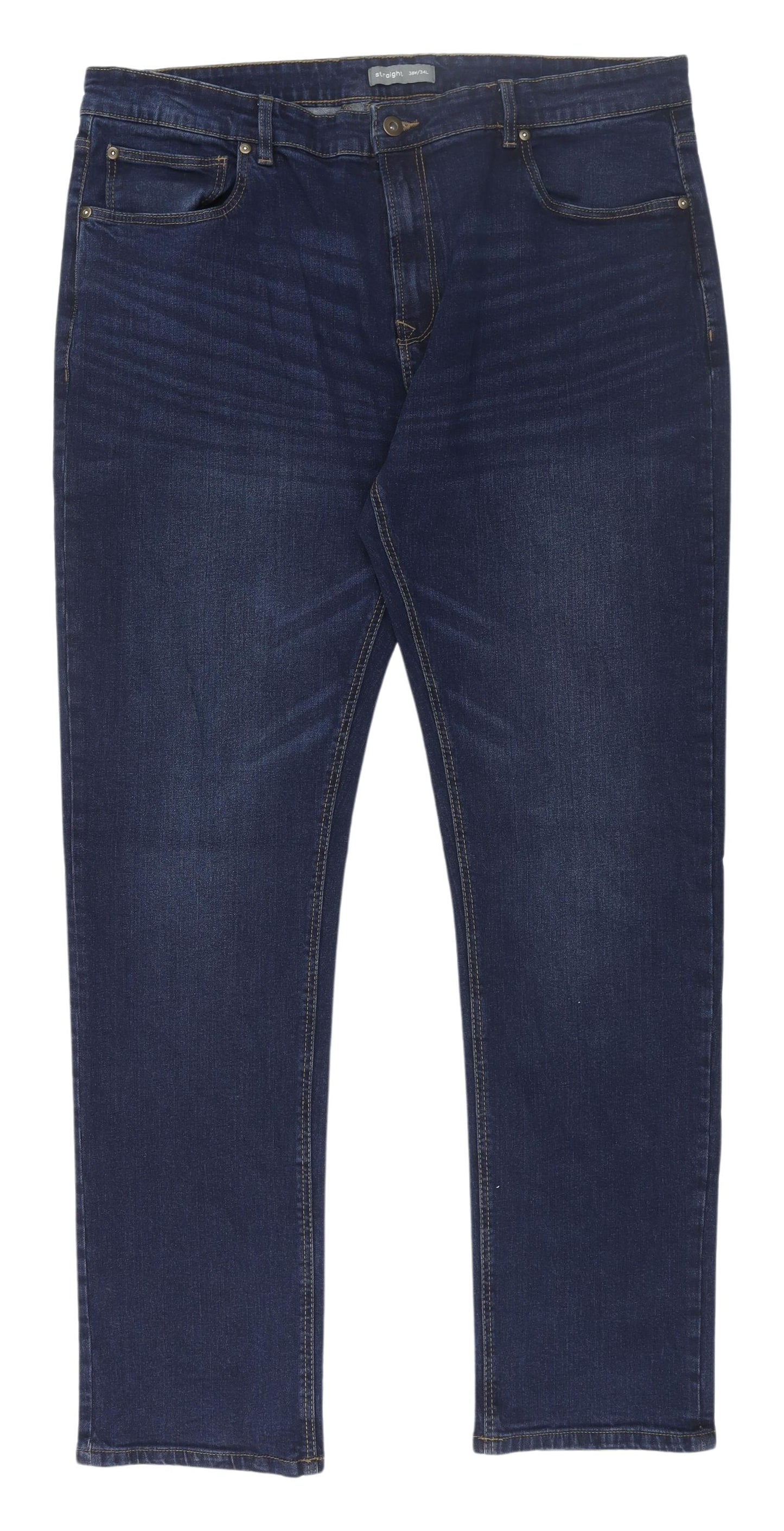 Nutmeg Men's Blue Straight Jeans 38/34 Denim
