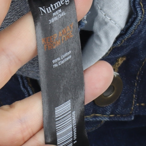 Nutmeg Men's Blue Straight Jeans 38/34 Denim