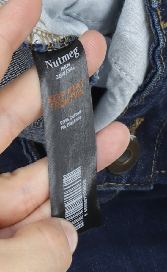Nutmeg Men's Blue Straight Jeans 38/34 Denim