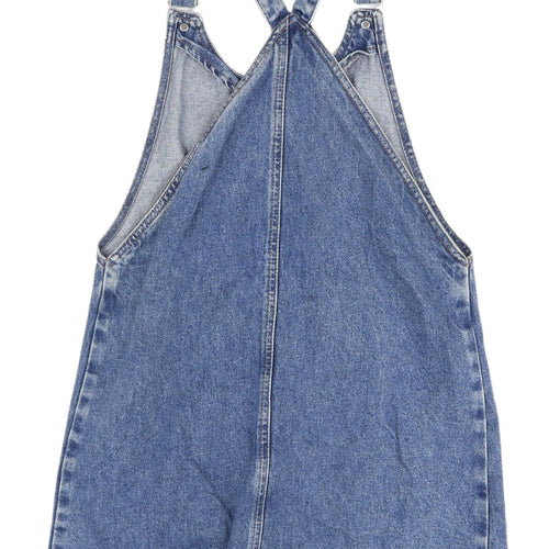 Topshop Moto Blue Denim Pinafore Dress Women Size 10
